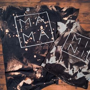 Mama and Mini bleached Tshirt set